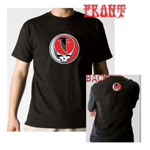 Atlanta Falcons Grateful Dead Stealie Mash-up Parody T-shirt NWT - Picture 1 of 1
